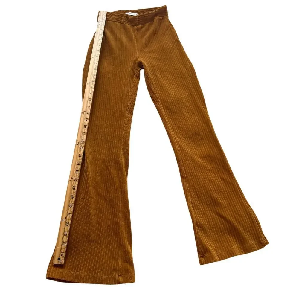 Urban Outfitters Marigold Flare Pants Women's High Waist Ribbed Knit Retro Y2k - Picture 7 of 14